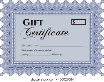 Gift certificate. Nice design. Easy to print. Detailed. 