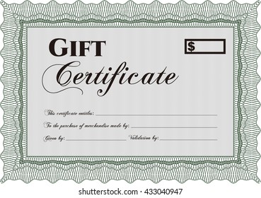 Gift certificate. Nice design. Easy to print. Detailed. 