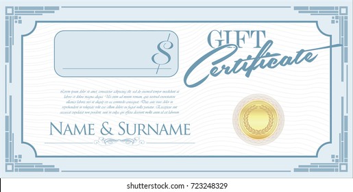 Gift certificate retro design template vector illustration