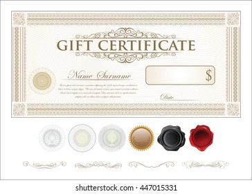 Gift certificate retro vintage template