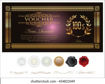 Gift certificate retro vintage template