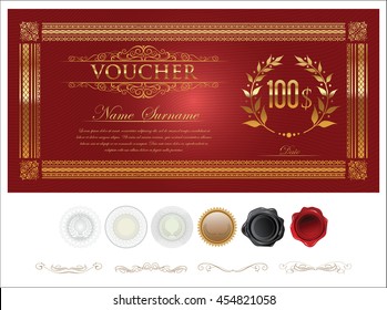 Gift certificate retro vintage template