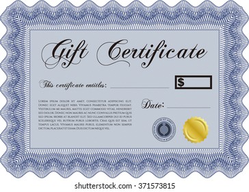Gift certificate template. With background. Cordial design. Customizable, Easy to edit and change colors.