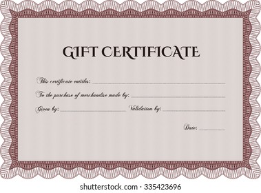 Gift Certificate Template Complex Background Sophisticated Stock Vector ...