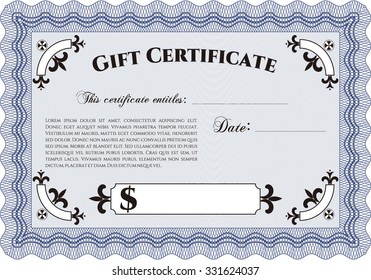 Gift certificate template. Customizable, Easy to edit and change colors.Complex background. Cordial design. 