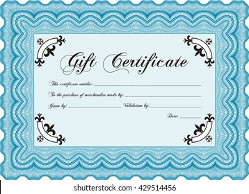 Gift certificate template. Detailed. Nice design. Printer friendly. 