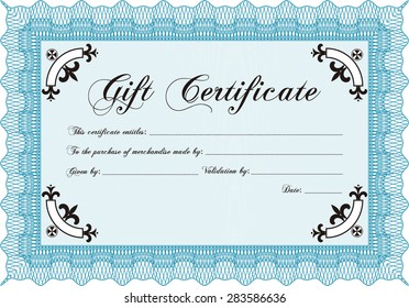 Gift Certificate Template Detailedprinter Friendly Good Stock Vector ...