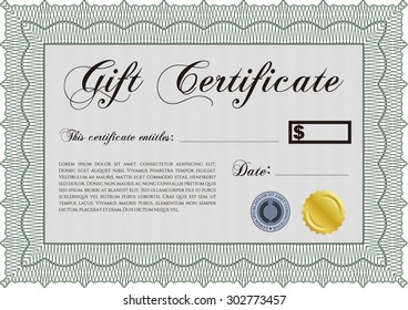 Gift certificate template. Lovely design. Customizable, Easy to edit and change colors.With great quality guilloche pattern. 