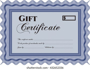 Plantilla de certificado de regalo. Buen diseño. Fácil de imprimir. Detallado. 