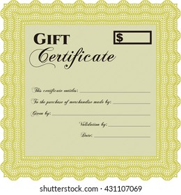 Gift certificate template. Printer friendly. Complex design. Detailed. 