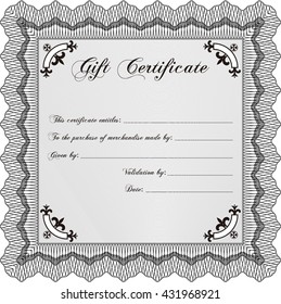 Gift certificate template. Printer friendly. Detailed. Nice design. 
