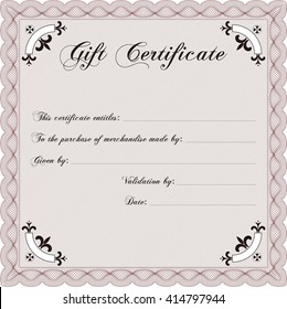 Gift Certificate Template Superior Design Quality Stock Vector (Royalty ...