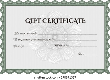 Gift Certificate Template Vector Illustrationwith Background Stock ...