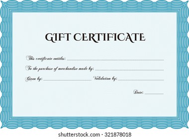 Gift Certificate Template Vector Illustrationwith Background Stock ...