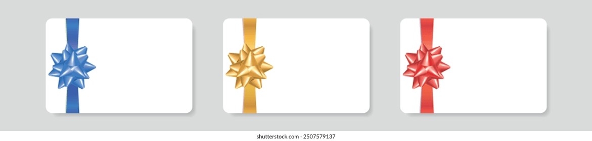 Gift certificate templates with a beautiful bow. Gift certificate. Gift coupon. Discount coupon. Vector.
