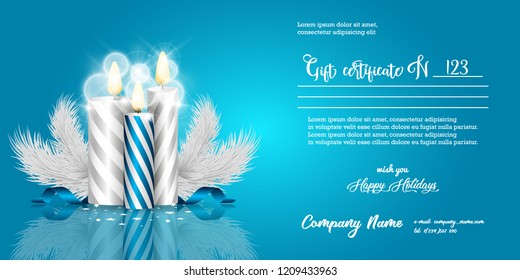 Gift certificate. Vector Illustration on "Merry Christmas" theme.