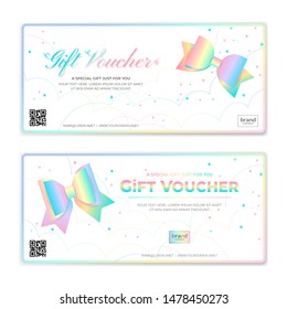 Gift certificate, voucher, gift card or cash coupon template in vector format