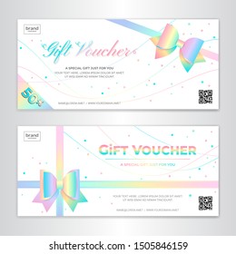 Gift certificate, voucher, gift card or cash coupon template in vector format