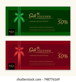 Gift certificate, voucher, gift card or cash coupon template in vector format