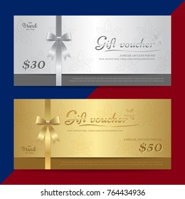 Gift certificate, voucher, gift card or cash coupon template in vector format