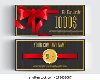 Gift certificate / voucher card template design  vector