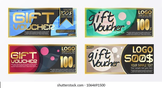 Gift certificate voucher coupon card background template