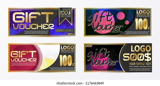 Gift certificate voucher coupon card background template