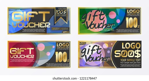 Gift certificate voucher coupon card background template