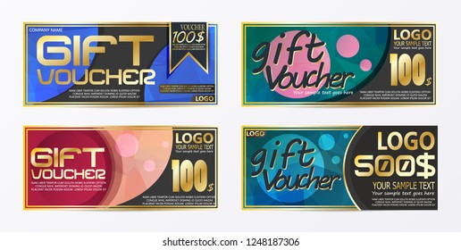 Gift certificate voucher coupon card background template