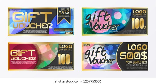 Gift certificate voucher coupon card background template