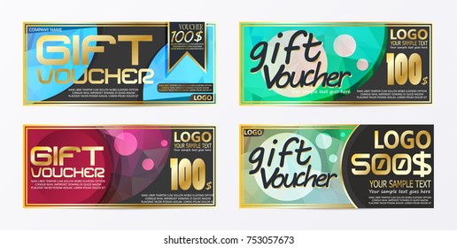 Gift certificate voucher coupon card background template