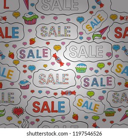 Gift certificate, voucher, coupon template with watercolor paint textured watermelon on trendy striped background. Vector sketch. Sale lettering in white, black and orange colors. Seamless pattern.