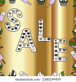 Gift certificate, voucher, coupon template with watercolor paint textured watermelon on trendy striped background. Sale lettering. Vector.