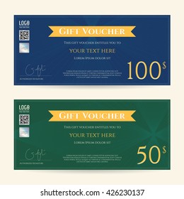 Gift certificate, voucher, coupon template in vector format