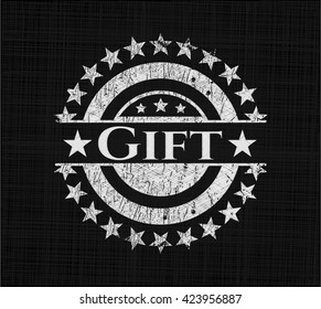 Gift chalkboard emblem on black board