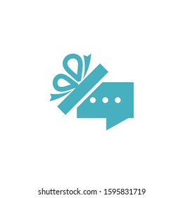 Gift Chat Logo Icon Design Stock Vector