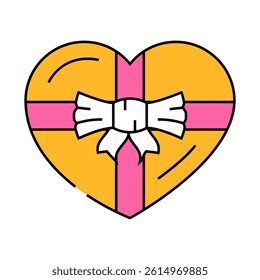 gift chocolate candy food line icon vector. gift chocolate candy food sign. isolated symbol illustration