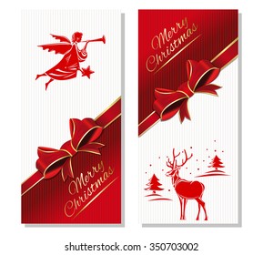 Gift Christmas card. Merry Christmas. Vector holiday Background.