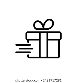 Gift, Christmas Flat Icon Logo Illustration. Christmas Icon-set. Suitable For Web Design, Logo, App.