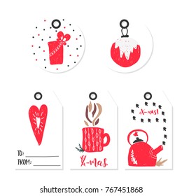 Gift christmas and happy new year tags