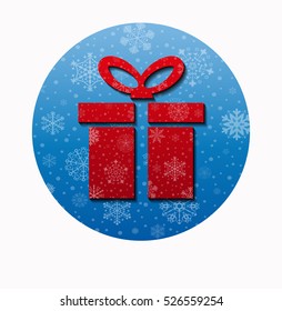 gift christmas icon in circle