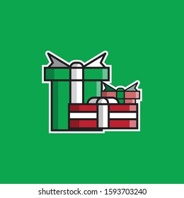 Gift Christmas illustration Icon or striker vector design