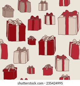Gift Christmas seamless vector pattern paper effect