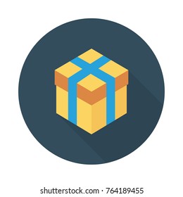 box circle icon long shadow flat のベクター画像素材 ロイヤリティ