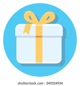 gift circle icon with shadow