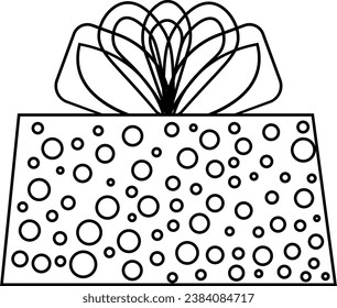 Gift with circles outline icon