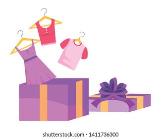 Gift and cloth design vector illustration