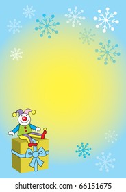 A gift with a clown, place for text