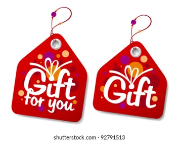 Gift collection labels.