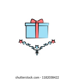 gift colored icon. Element of birthday icon for mobile concept and web apps. Color gift icon can be used for web and mobile on white background